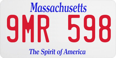 MA license plate 9MR598