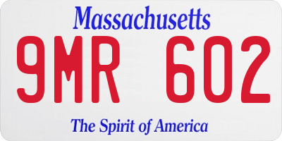 MA license plate 9MR602