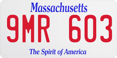 MA license plate 9MR603
