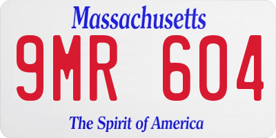 MA license plate 9MR604