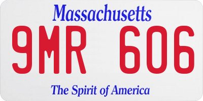 MA license plate 9MR606