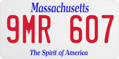 MA license plate 9MR607