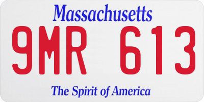 MA license plate 9MR613