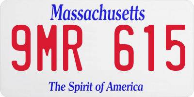 MA license plate 9MR615