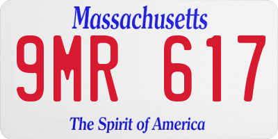 MA license plate 9MR617