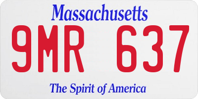 MA license plate 9MR637