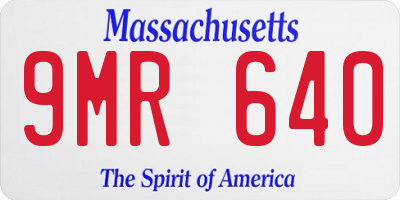 MA license plate 9MR640