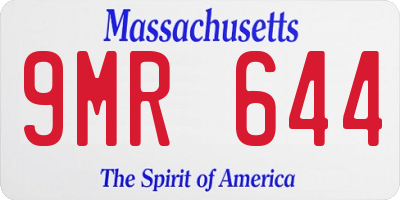 MA license plate 9MR644