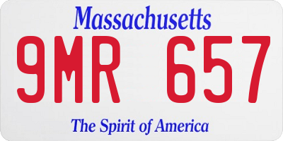 MA license plate 9MR657