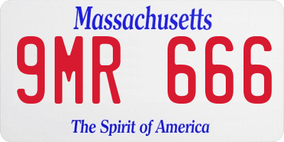MA license plate 9MR666