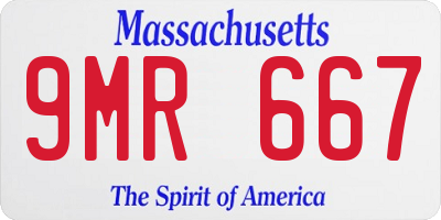 MA license plate 9MR667