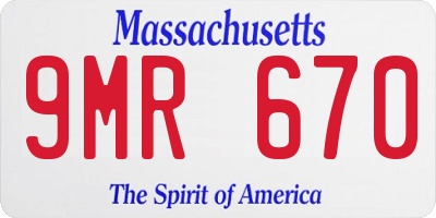 MA license plate 9MR670