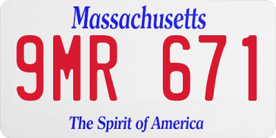 MA license plate 9MR671