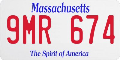 MA license plate 9MR674