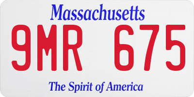 MA license plate 9MR675