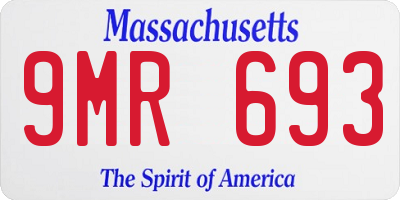 MA license plate 9MR693