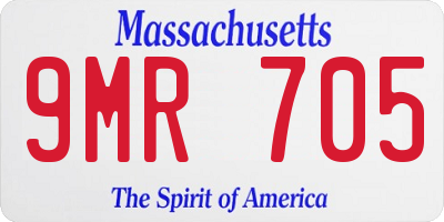 MA license plate 9MR705