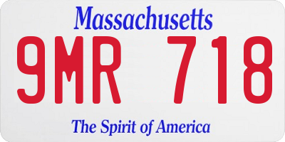 MA license plate 9MR718