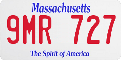 MA license plate 9MR727