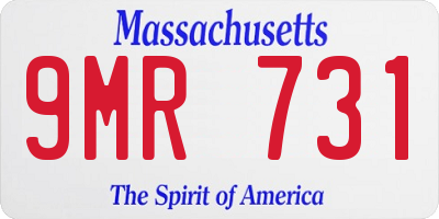 MA license plate 9MR731