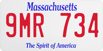 MA license plate 9MR734