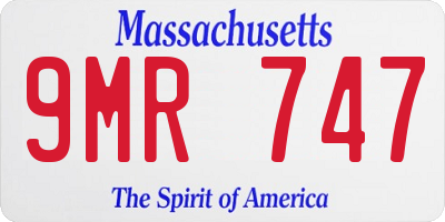 MA license plate 9MR747