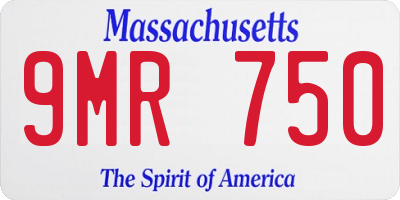 MA license plate 9MR750