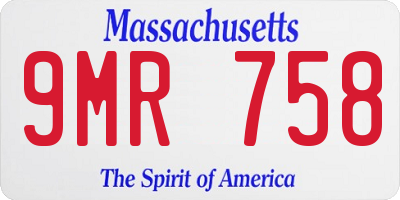 MA license plate 9MR758
