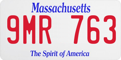 MA license plate 9MR763