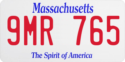 MA license plate 9MR765