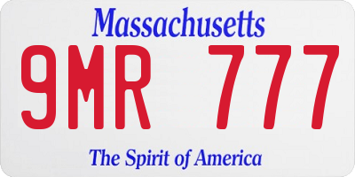 MA license plate 9MR777