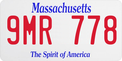 MA license plate 9MR778