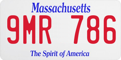 MA license plate 9MR786