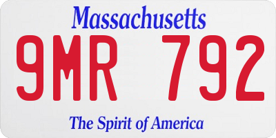 MA license plate 9MR792