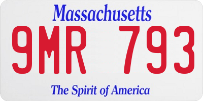 MA license plate 9MR793