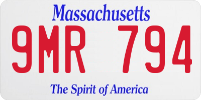 MA license plate 9MR794