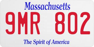 MA license plate 9MR802