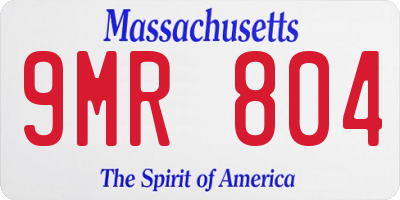 MA license plate 9MR804