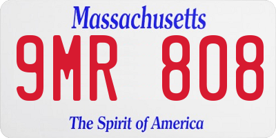 MA license plate 9MR808