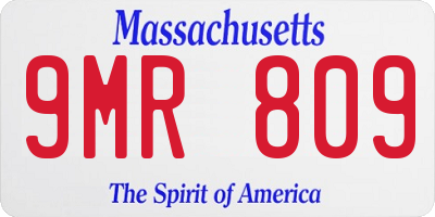 MA license plate 9MR809