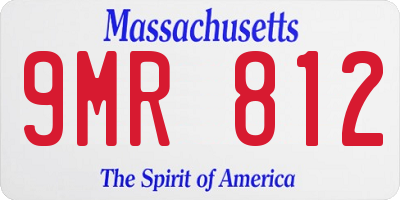 MA license plate 9MR812