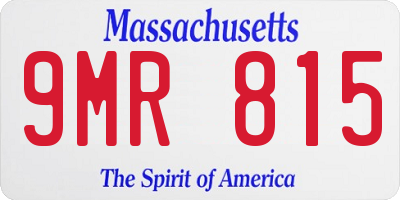 MA license plate 9MR815