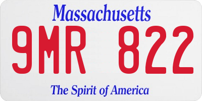 MA license plate 9MR822