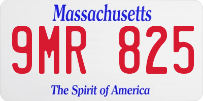 MA license plate 9MR825