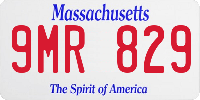 MA license plate 9MR829