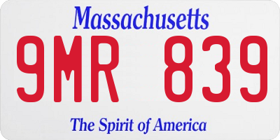 MA license plate 9MR839