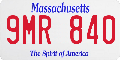 MA license plate 9MR840