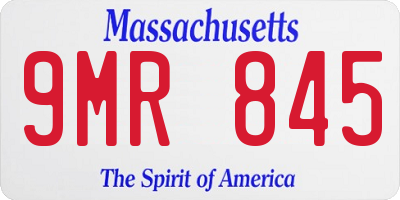 MA license plate 9MR845