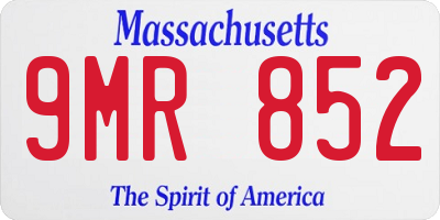 MA license plate 9MR852