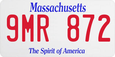 MA license plate 9MR872